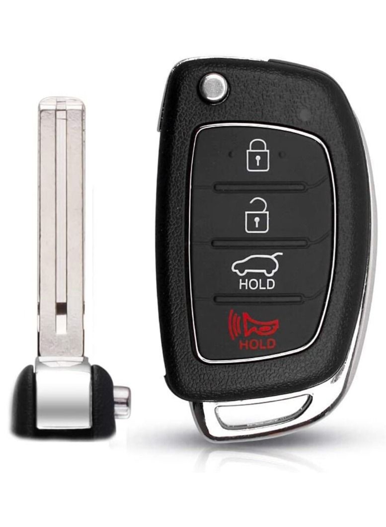 Rubik 4 Buttons Replacement Uncut Key for Hyundai, Remote Control Cover FOB Shell Case for Hyundai Elantra Verna IX35 IX45 HB20 Santa Fe Accent I40 Solaris (Center Groove Blade) - Image 1