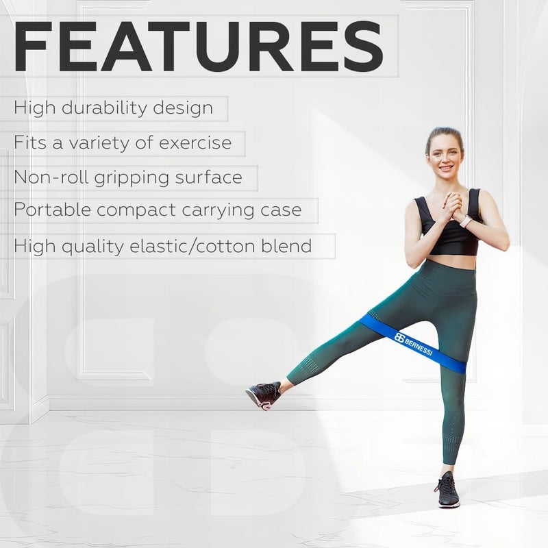 Bernessi 5pcs 10-40lbs Rubber Resistance Band Set for Men & Women - Full-Body Fitness Training - Image 5