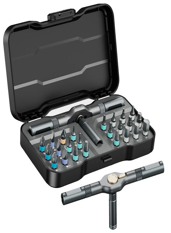 ORIA 24 in 1 Ratchet Screwdriver Set, Magnetic Screwdriver Kit, DIY Repair Tool Kit, Detachable Assembly T Handle, Portable Case for Bicycle, Furniture, Electronics, DIY - Image 1