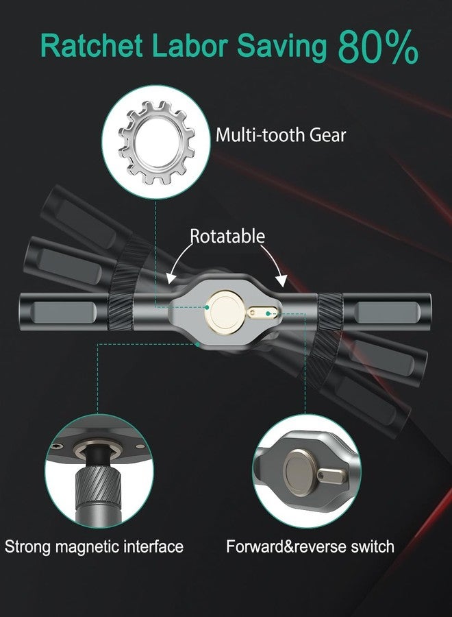 ORIA 24 in 1 Ratchet Screwdriver Set, Magnetic Screwdriver Kit, DIY Repair Tool Kit, Detachable Assembly T Handle, Portable Case for Bicycle, Furniture, Electronics, DIY - Image 3