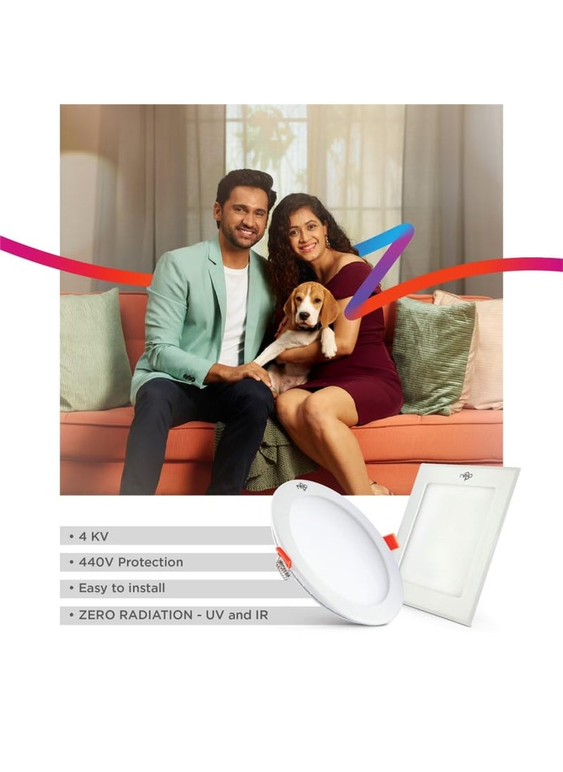 Nippo Nippo Splendour WDLR18W Round Warm Day Light LED Slim Panel Light Polycarbonate LED Downlight  - Image 3