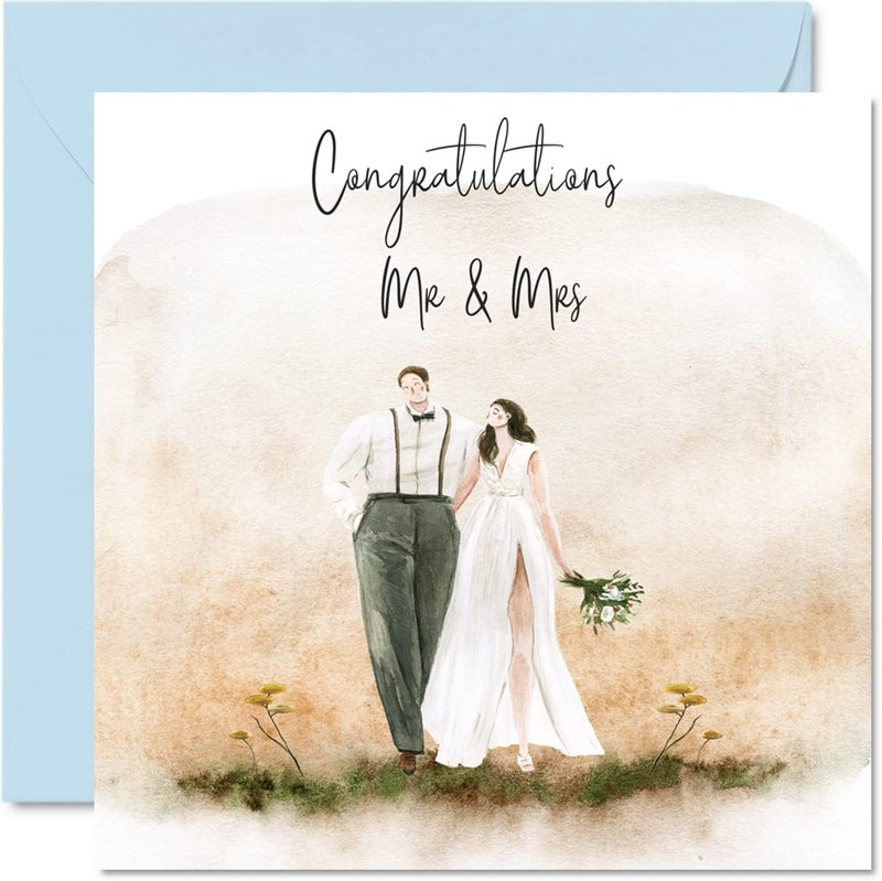 Stuff4 Wedding Cards for Bride and Groom  Congratulations Mr  Mrs  Happy Wedding Day Cards Congratulations Congrats Well Done Just Married Card 57 Inch Marriage Wedding Greeting Cards for Couples - Image 1