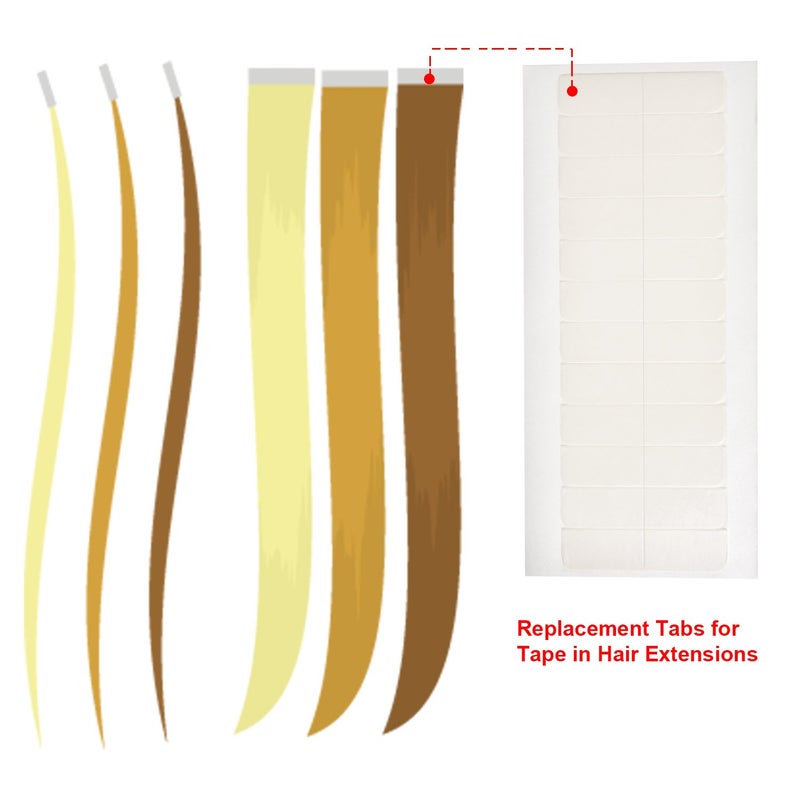 TecUnite 180 Pieces Hair Extension Tape Tabs Double Sided Extension Tapes for Replacement, 4 x 0.8 cm white - Image 3