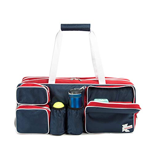 K-Cliffs Tennis Racket Bag | Deluxe Ballistic Nylon Travel Duffel | Shoe Compartment Red White Blue - Image 2