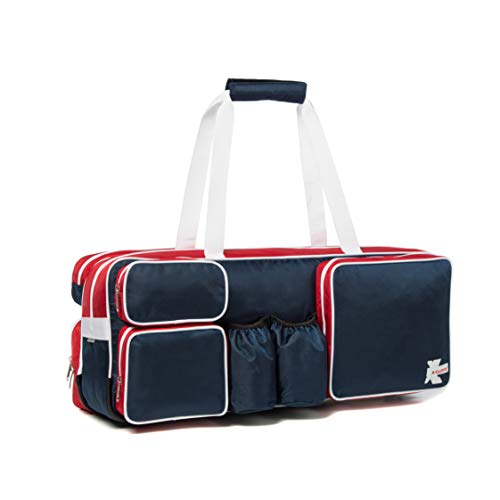 K-Cliffs Tennis Racket Bag | Deluxe Ballistic Nylon Travel Duffel | Shoe Compartment Red White Blue - Image 1