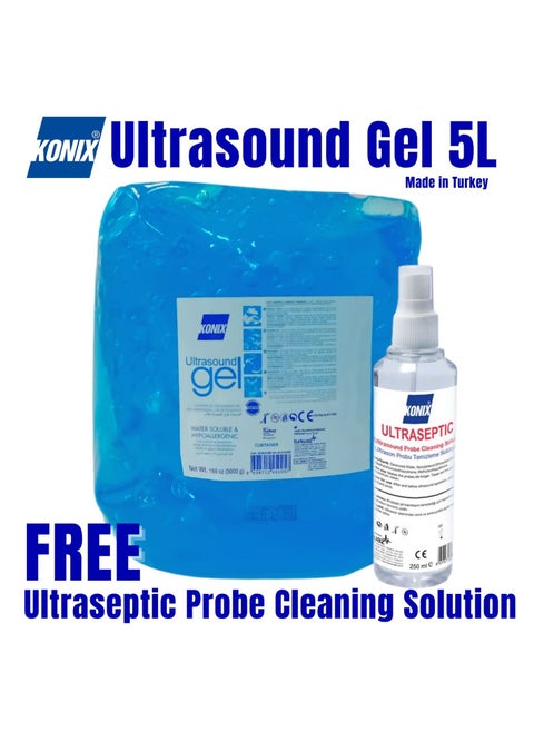 Ultrasound Gel 5000ml and 1 pc Ultraseptic Probe Cleaning Solution in Bundle