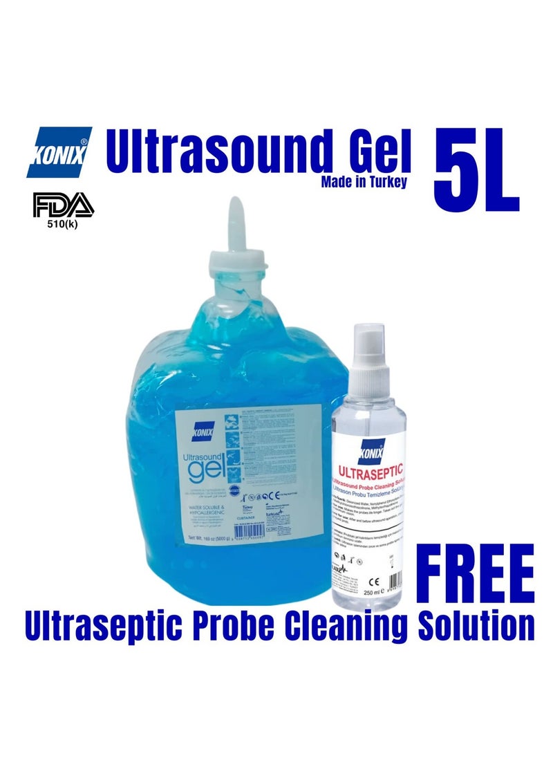 KONIX - Ultrasound Gel 5000ml and 1 pc Ultraseptic Probe Cleaning Solution in Bundle - Image 1