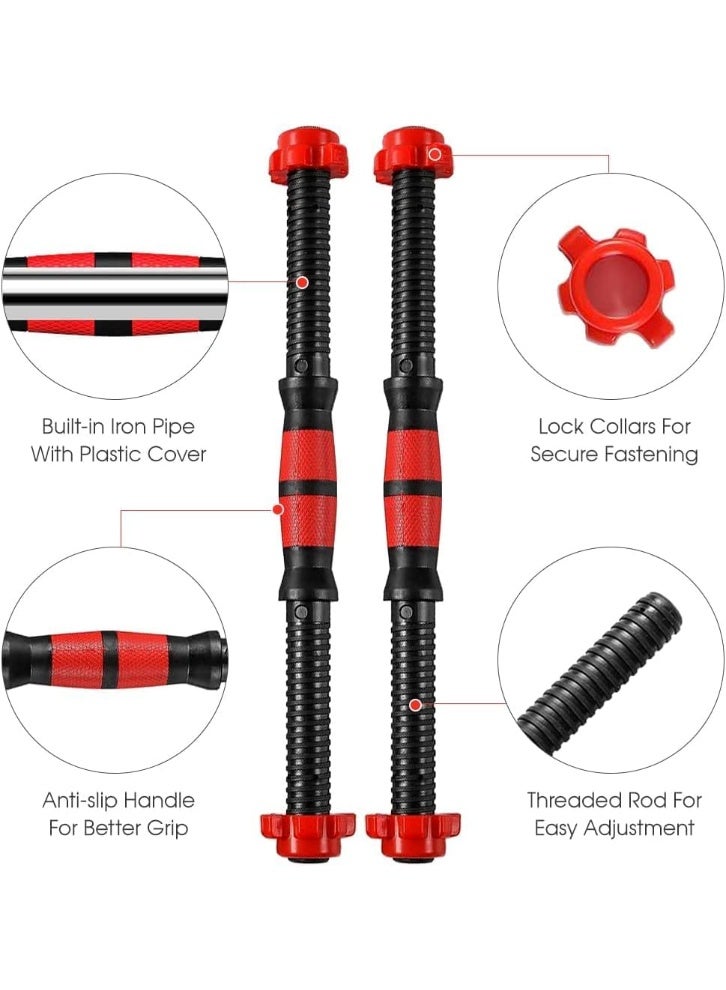 سبورت كيو زوج هاند دامبل مقاس 50 سم مع وصلة تحويل الدامبل لبار تمرين قابلة للتركيب مع صواميل أمان، مقبض مانع للانزلاق من ماسورة حديد قوية مناسبة لأوزان الحديد والمطاط ( بدون طارات اوزان ) - Image 5