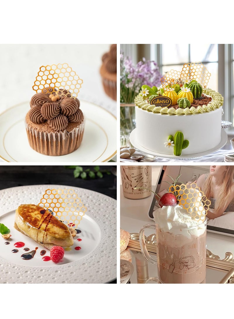 Honeycomb Molds Silicone, 2 PCS Fondant Molds with Hollow 3D Beehive Candy Lace Silicone Molds for Baking, Polymer Clay, Sugar Craft Dessert Cupcake Cake Decorating - Image 3