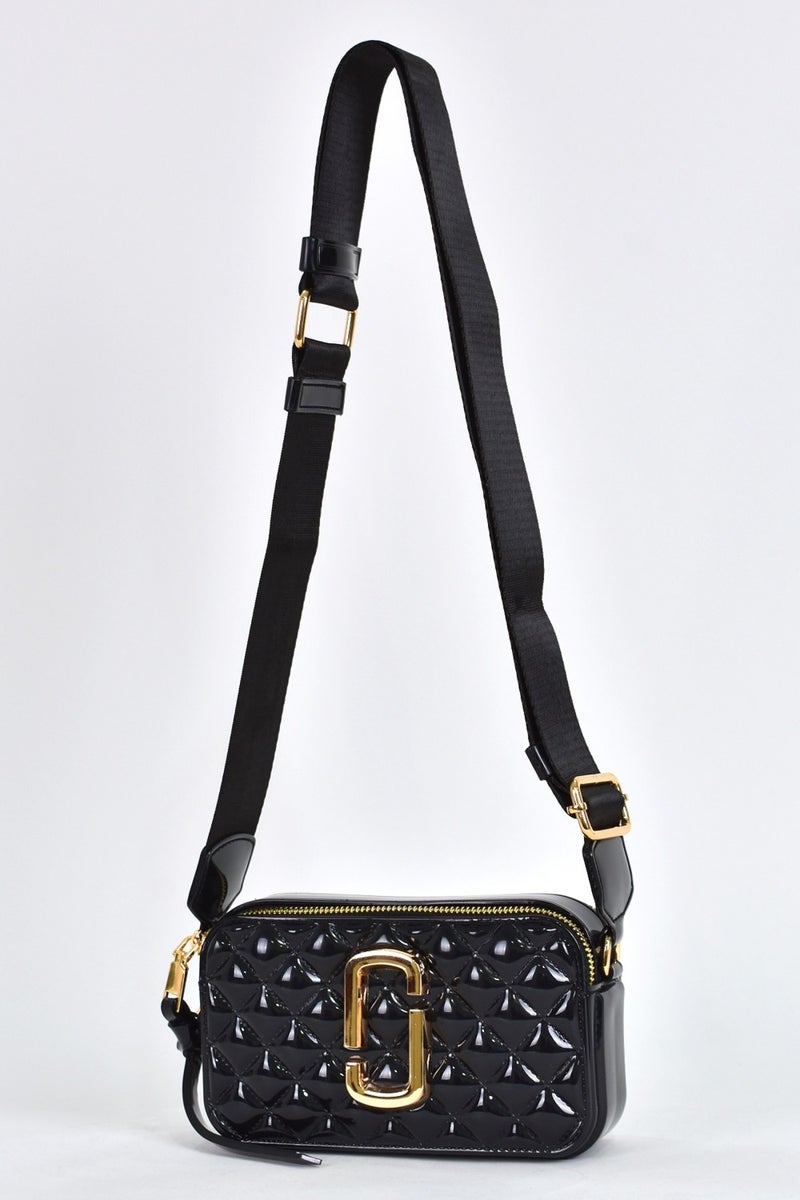 Elatae Women's Silicone Crossbody Bag with Column Shoulder Strap Black 26398  - Image 3