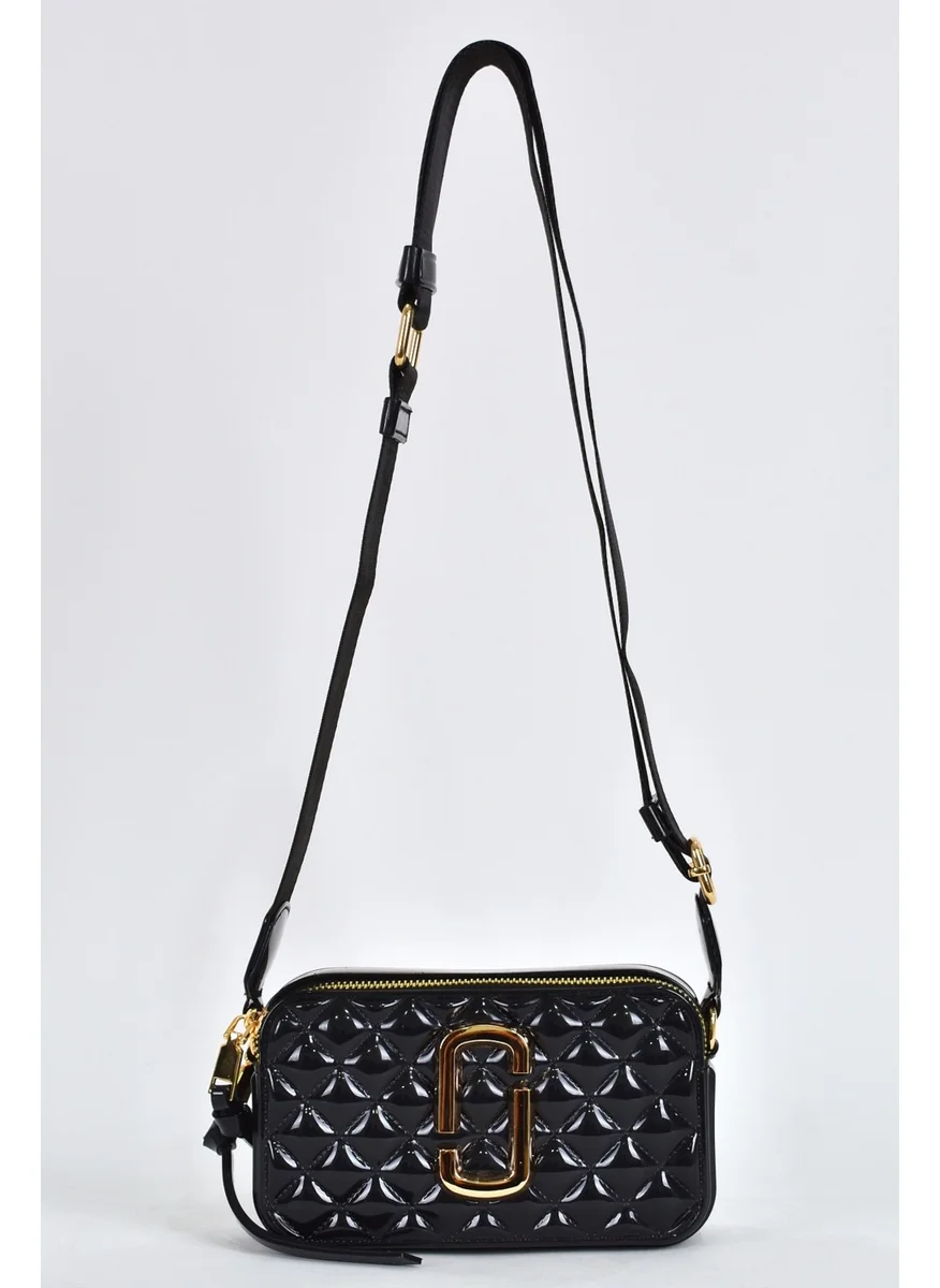 Elatae Women's Silicone Crossbody Bag with Column Shoulder Strap Black 26398