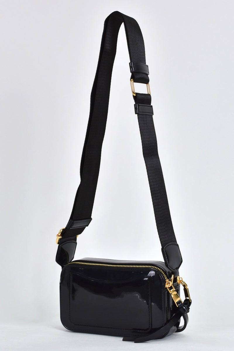 Elatae Women's Silicone Crossbody Bag with Column Shoulder Strap Black 26398  - Image 5
