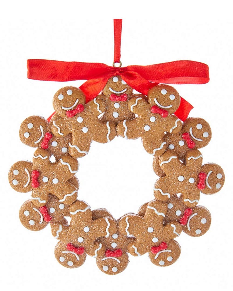 Kurt S Adler Gingerbread Boy Wreath Christmas Tree Ornament T2592