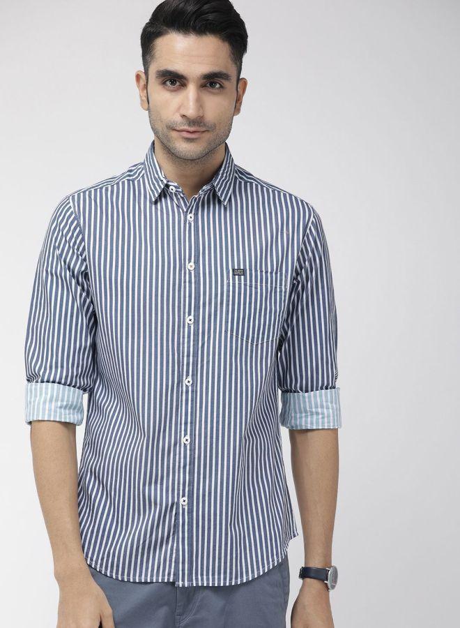 The Indian Garage Co Men Slim Fit Abstract Printed Full Sleeves Cutaway Collar Casual Shirt  - Image 1