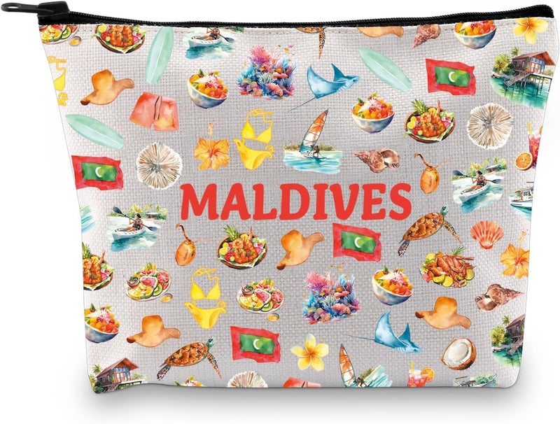 Zuo Bao Maldives Flag Makeup Bag Maldives Souvenir Maldives Lover Gift Maldives Pride Gift Maldives Travel Gift (MALDIVES)