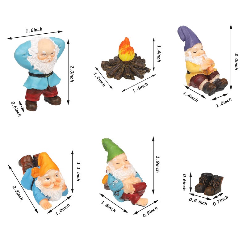 Jetec Gnomes Fairy Resin Statues Miniature Garden Accessories Mini Dwarf Figurine Fairy Miniature Ornament DIY Kit Micro Landscape Ornaments for Outdoor Indoor Patio Yard Lawn Garden (Fire Gnomes) - Image 3