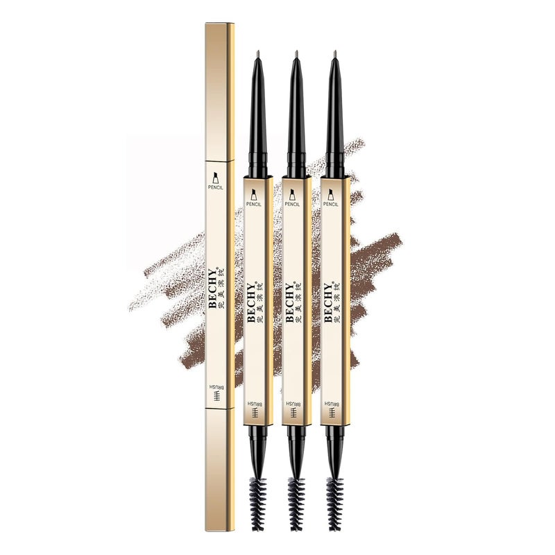 Eyebrow Pencil3 PCS Waterproof LongLasting Microblading Brown Brow PencilNatural Eyebrow Makeup Ultra Slim Defining Eyebrow Pencils