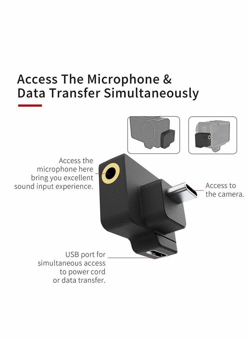 Excefore - Dual 3.5mm/USB-C Mic Adapter, Accessories for OSMO Action Camera - Image 1