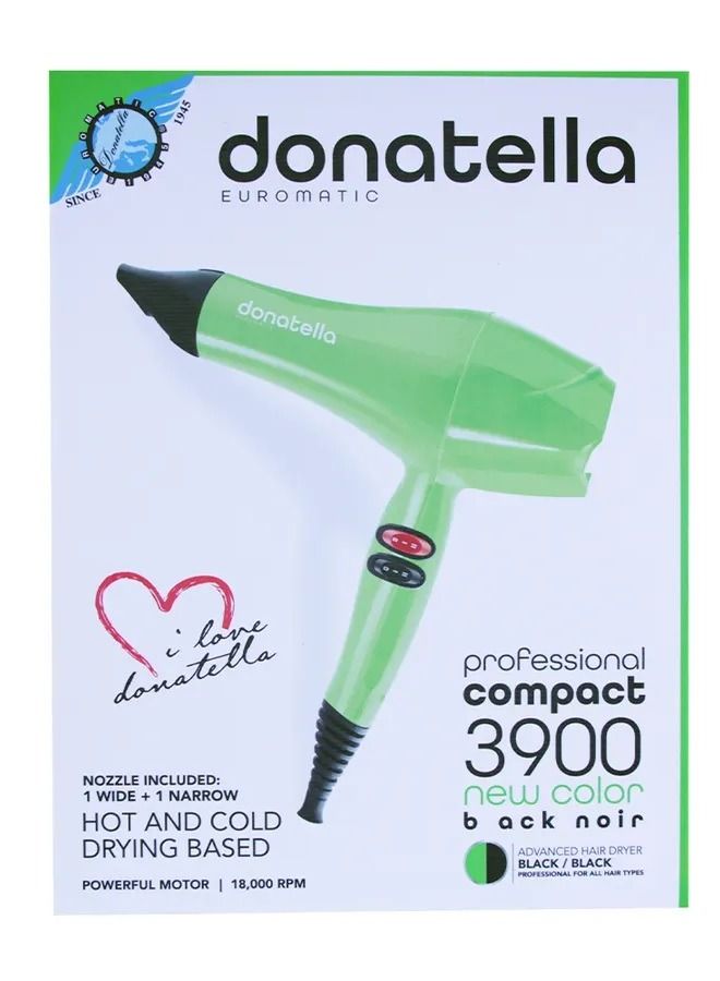 donatella مجفف شعر احترافي مدمج مع قابس بريطاني للرجال والنساء 3900 - Image 1