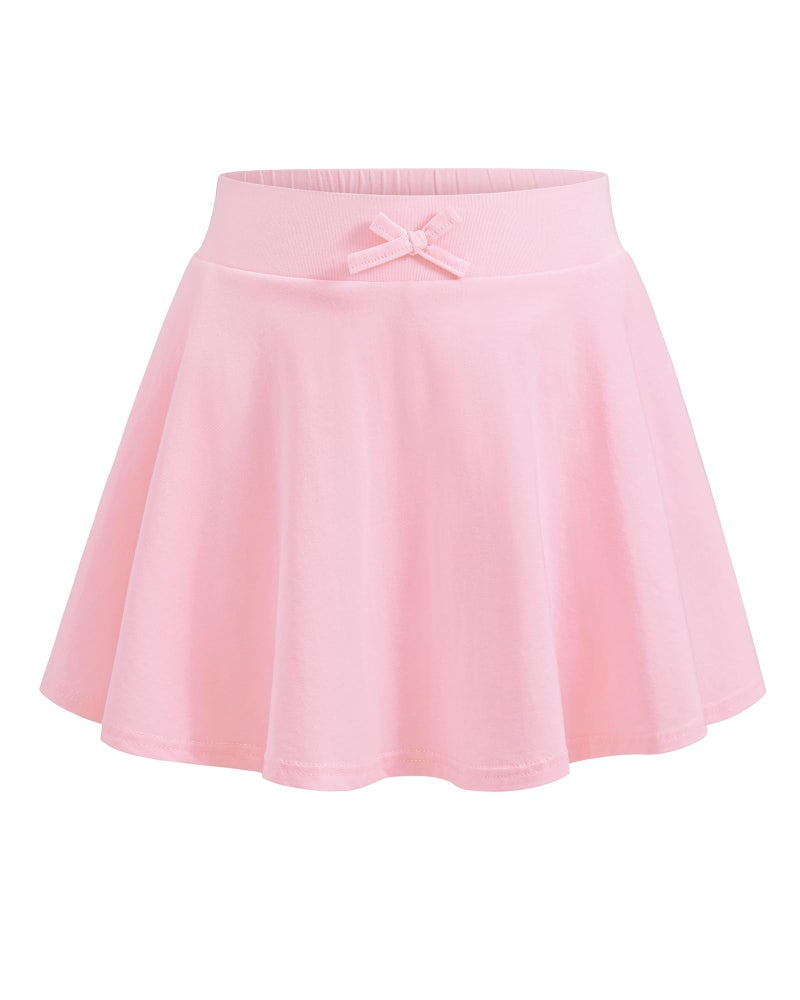 BOOPH Girls Skirts Kids Casual Mini Skorts Toddler Athletic Uniform Skirts with Pockets Pink 6-7 Years - Image 1