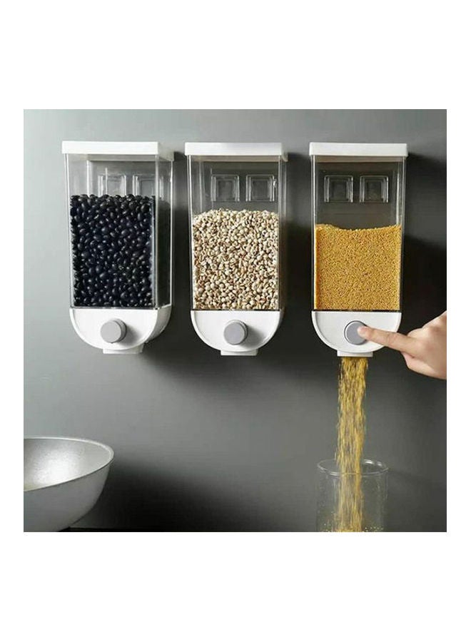 Halamodo Plastic Grain Containers 1000ML Storage Jar,Sealed Cereal Dispenser Press Button Space Saving ,Transparent Kitchen & Laundry Organizer - Image 2