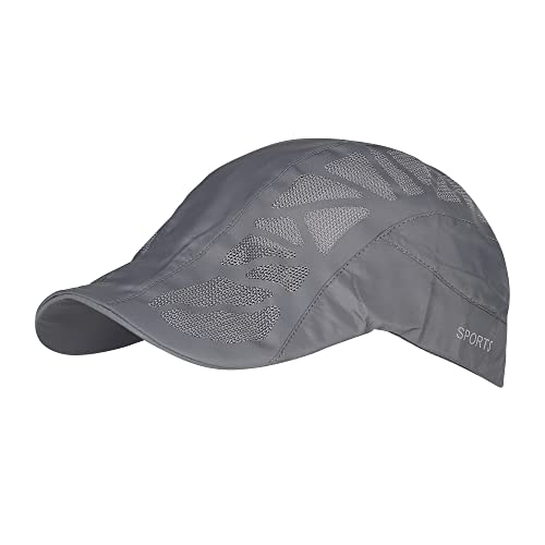 iSWEVEN Polyester Printed Summer Breathable Mesh Baseball Cap Quick Drying Hats For Men Outdoor Light Weight Uv Protection Cap (Grey, 8013C) - Image 3