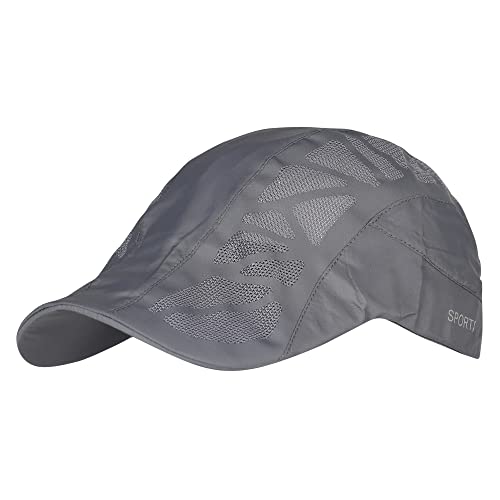 iSWEVEN Polyester Printed Summer Breathable Mesh Baseball Cap Quick Drying Hats For Men Outdoor Light Weight Uv Protection Cap (Grey, 8013C) - Image 1