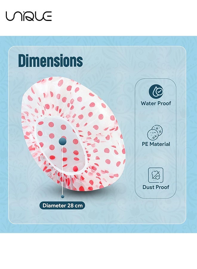 يونيك قبعات الاستحمام - 3 قطع قبعات حمام مقاومة للماء - قبعة دش مقاومة للماء قابلة لإعادة الاستخدام - مقاومة للماء مع قبعة شعر مرنة - للرجال صالون سبا للنساء - اكسسوارات الاستحمام لحماية الشعر - أحمر / أزرق / أخضر - Image 2