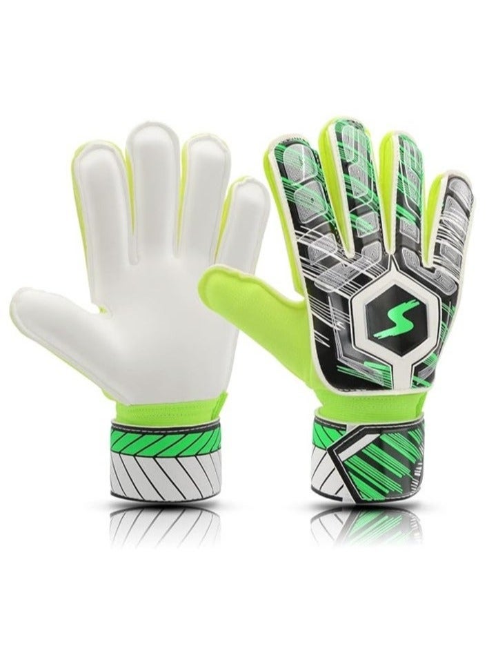 Generic Children Football Gloves, Kids Youth Football Soccer Goalkeeper Goalie Training Gloves Gear with Strong Grips Palms, Soccer Goalie Goalkeeper Gloves for Kids Boys Children(7#)  - Image 1