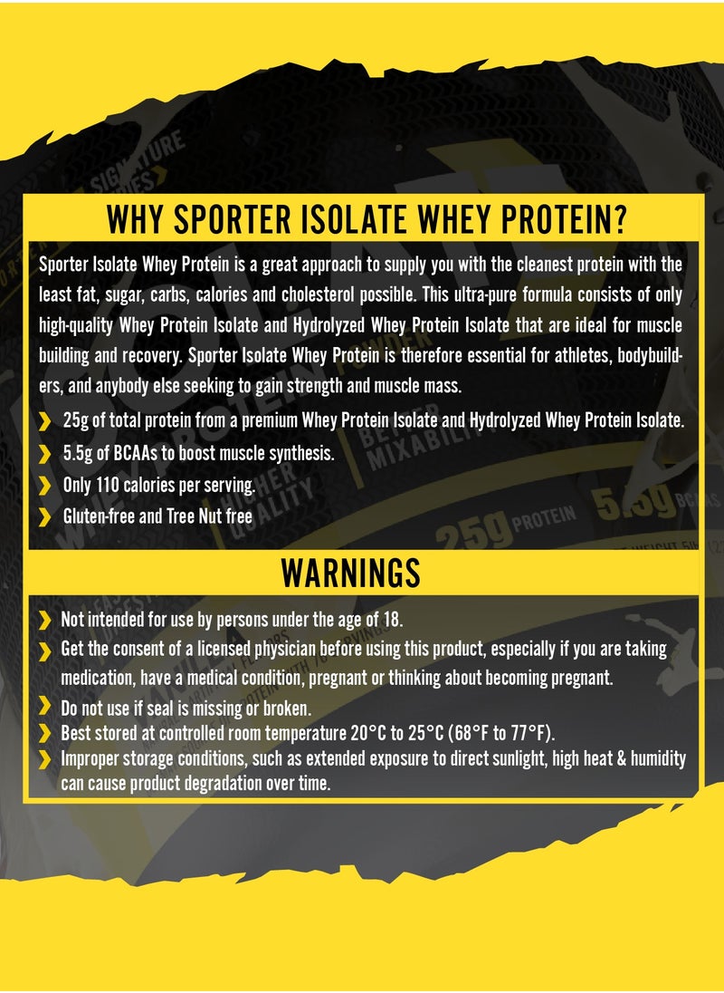 SPORTER Sporter Whey Protein Isolate – 5lb | 25g Protein Per Serving | Fast-Absorbing & Pure Whey Isolate | Vanilla Flavor | Muscle Growth & Recovery | Low Carb, Zero Added Sugars  - Image 5