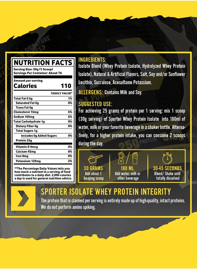SPORTER Sporter Whey Protein Isolate – 5lb | 25g Protein Per Serving | Fast-Absorbing & Pure Whey Isolate | Vanilla Flavor | Muscle Growth & Recovery | Low Carb, Zero Added Sugars  - Image 3