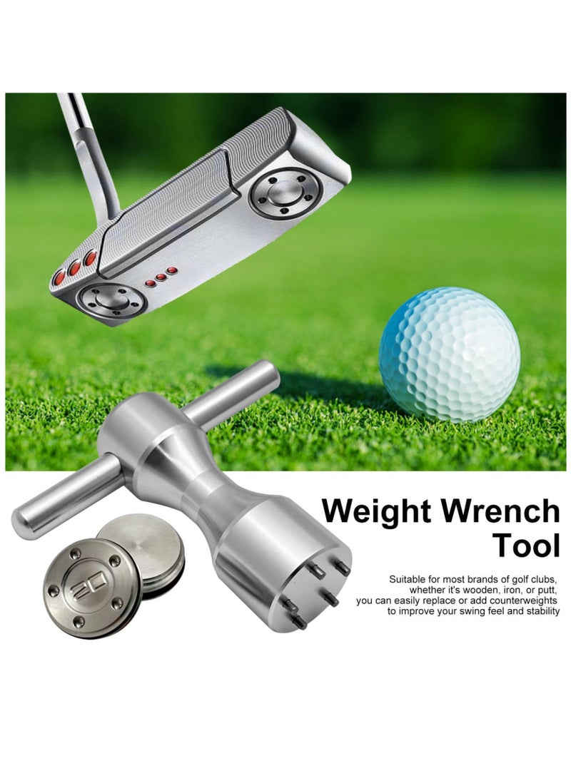 Excefore Golf Putter Weights, 20g Golf Weights Wrench Kit, 5 Pin Sports Golf Club Wrench Tool, Golf Wrench Driver Tool, Golf Weights, Durable, Compact for Golf Clubs - Image 3