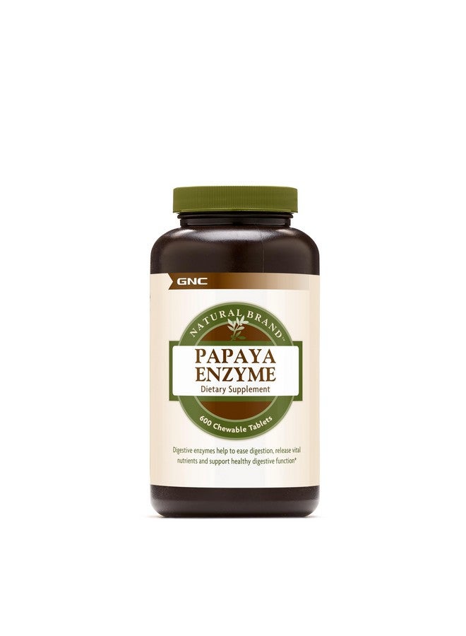 GNC Natural Brand Papaya Enzyme, 600 Tablets, Supports Healthy Digestive Function - Image 1