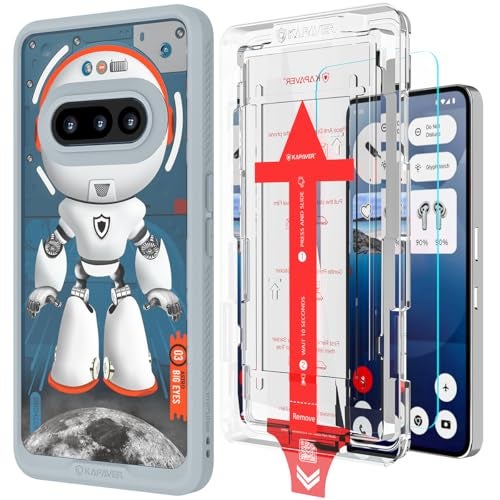KAPAVER Impulse Series Back Cover Case for Nothing Phone 3a (PC +TPU) (Astro Big Eyes Gray Case + TG) - Image 1