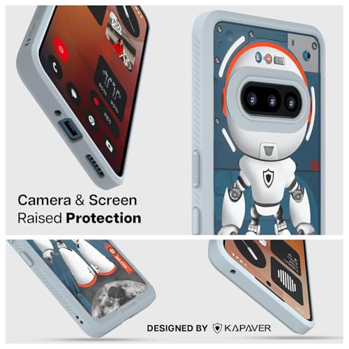 KAPAVER Impulse Series Back Cover Case for Nothing Phone 3a (PC +TPU) (Astro Big Eyes Gray Case + TG) - Image 3