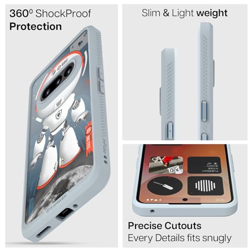 KAPAVER Impulse Series Back Cover Case for Nothing Phone 3a (PC +TPU) (Astro Big Eyes Gray Case + TG) - Image 4