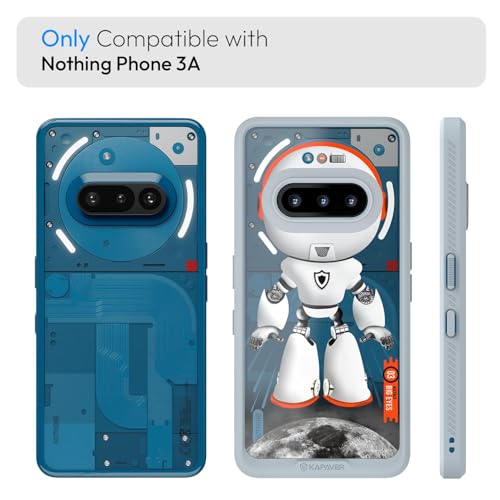 KAPAVER Impulse Series Back Cover Case for Nothing Phone 3a (PC +TPU) (Astro Big Eyes Gray Case + TG) - Image 2