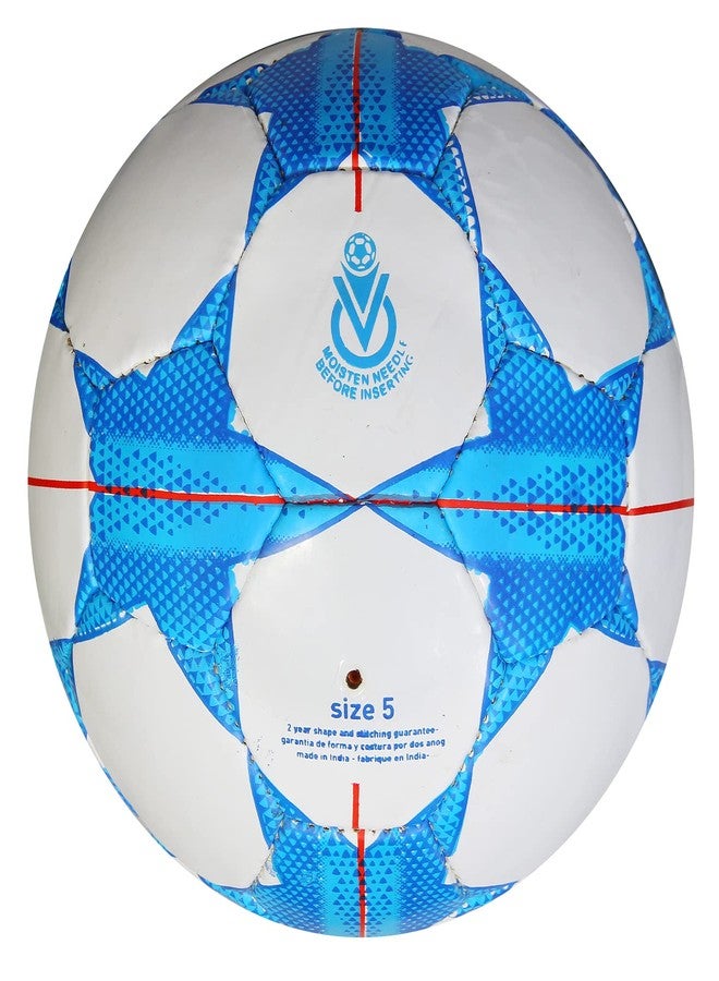 WIKIGO Set of Bluestar & FCB Football with Air Pump | Water Resistant Best for Wet, Muddy and Grass Surface | Football for Training & Match Practice Outdoor Soccer Ball Rubber | Size 5 - Image 4