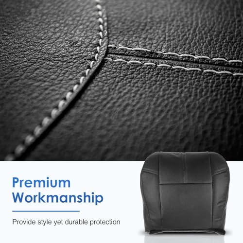 A-Premium Seat Cover Compatible with Chevrolet Avalanche Silverado Suburban Tahoe & GMC Sierra Yukon XL 1500 2500, 2007-2013, Front Driver Side, Ebony Black - Image 5