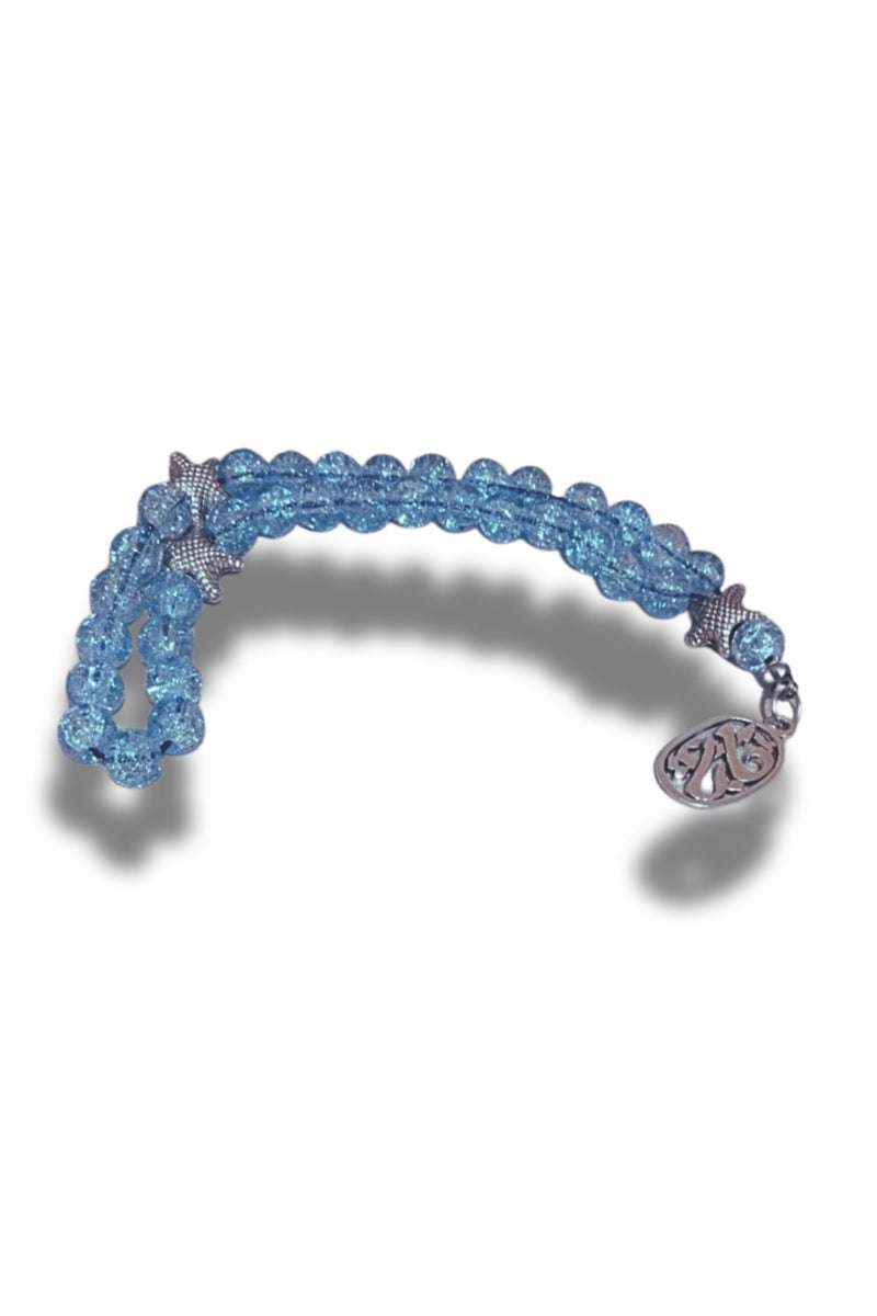 Galaxy Tasbeeh - 33 Beads with Starfish Dividers - Elegant Design with Sparkling Crystal Stones - Luxurious Handmade Gift  - Image 1
