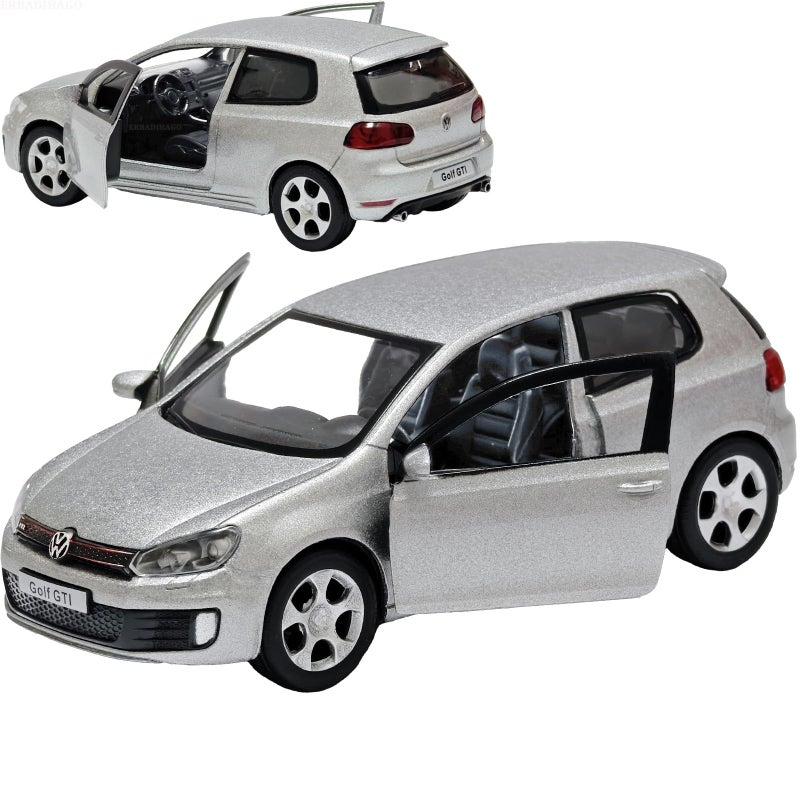 ERBADIHAGO Volkswagen Golf GTI Toy Car 136 Model Car Toys Car Metal Collect Car with Pull Back for Boys Children Age 3 Year Old Festival GiftSilver - Image 3