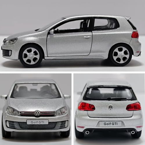 ERBADIHAGO Volkswagen Golf GTI Toy Car 136 Model Car Toys Car Metal Collect Car with Pull Back for Boys Children Age 3 Year Old Festival GiftSilver - Image 5
