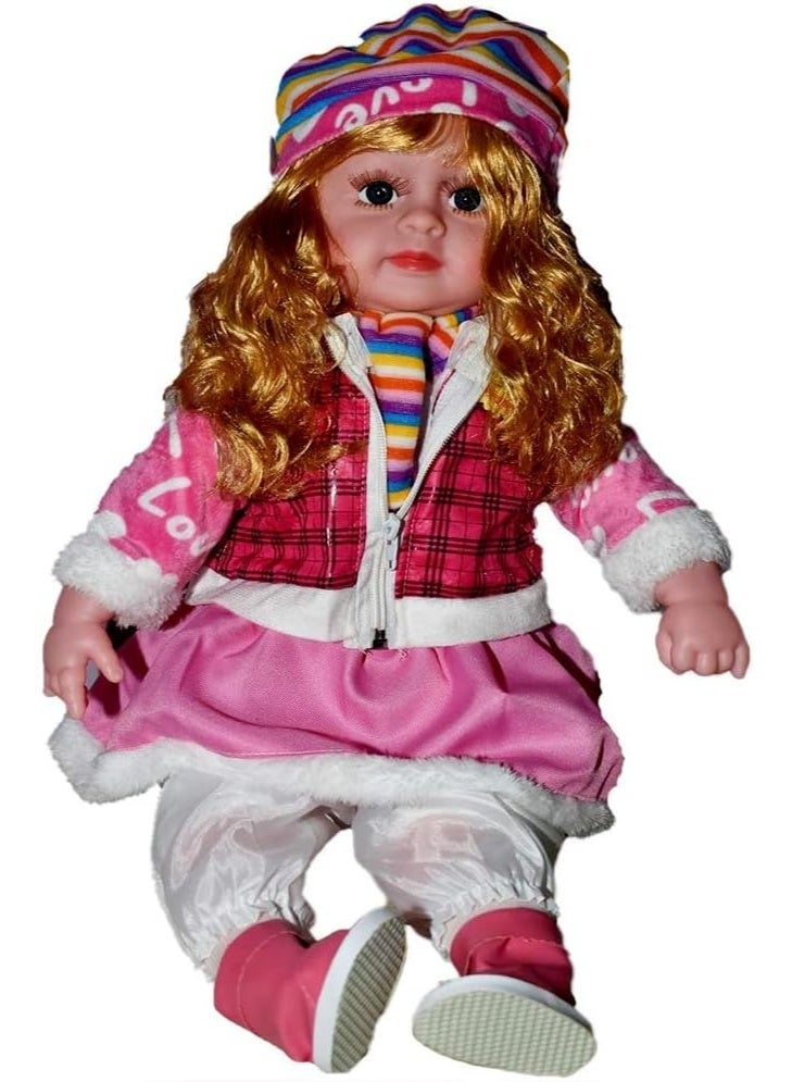 ALBADER Smart Interactive Doll for Girls Large Size Talking Doll with Sound Light and Movement, Educational Battery Operated Singing Doll, Realistic Toy Gift for Kids, Learning Role Play Doll - Image 1