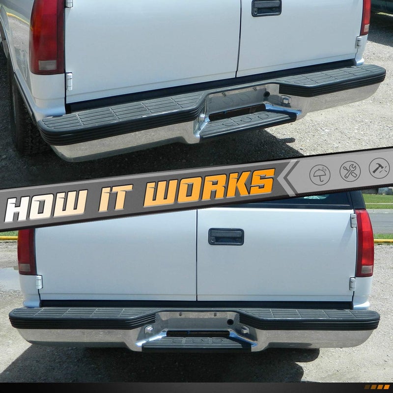 HERCOO أضواء لوحة الترخيص مع عدسة وإطار كروم متوافقة مع Blazer من 1987 إلى 1994 و GMC C1500 C2500 C3500 K1500 K2500 K3500 Suburban Tahoe Sonoma Yukon من 1988 إلى 1999، عبوة من 2 قطعة - Image 3