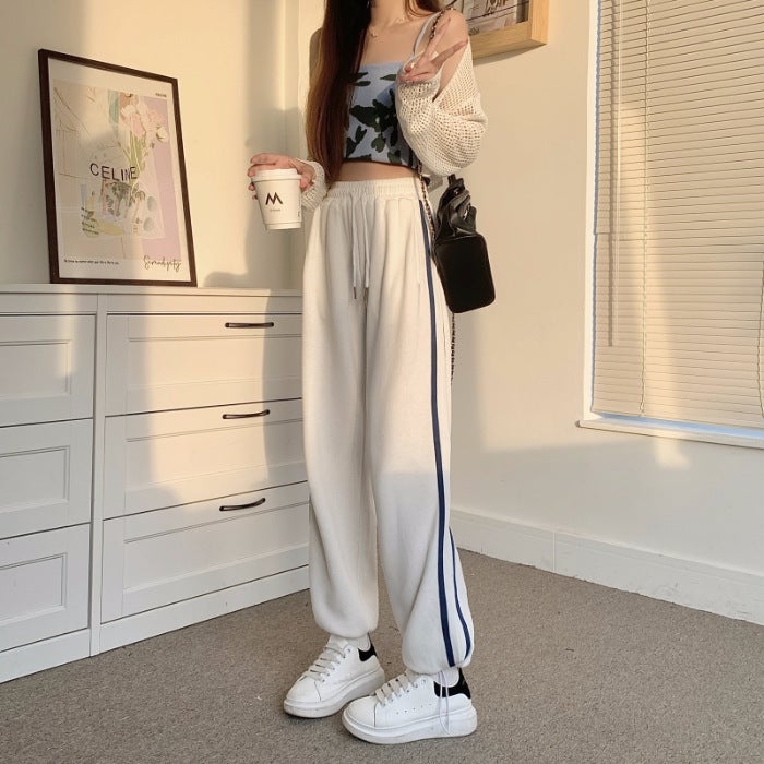 20256001# real shot real price big fish scales autumn outfit leggings women slim wide leg pants pants women ins tide Black  - Image 3
