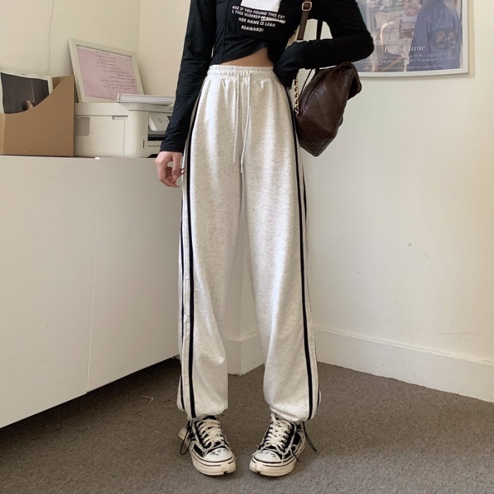 20256001# real shot real price big fish scales autumn outfit leggings women slim wide leg pants pants women ins tide Black  - Image 2