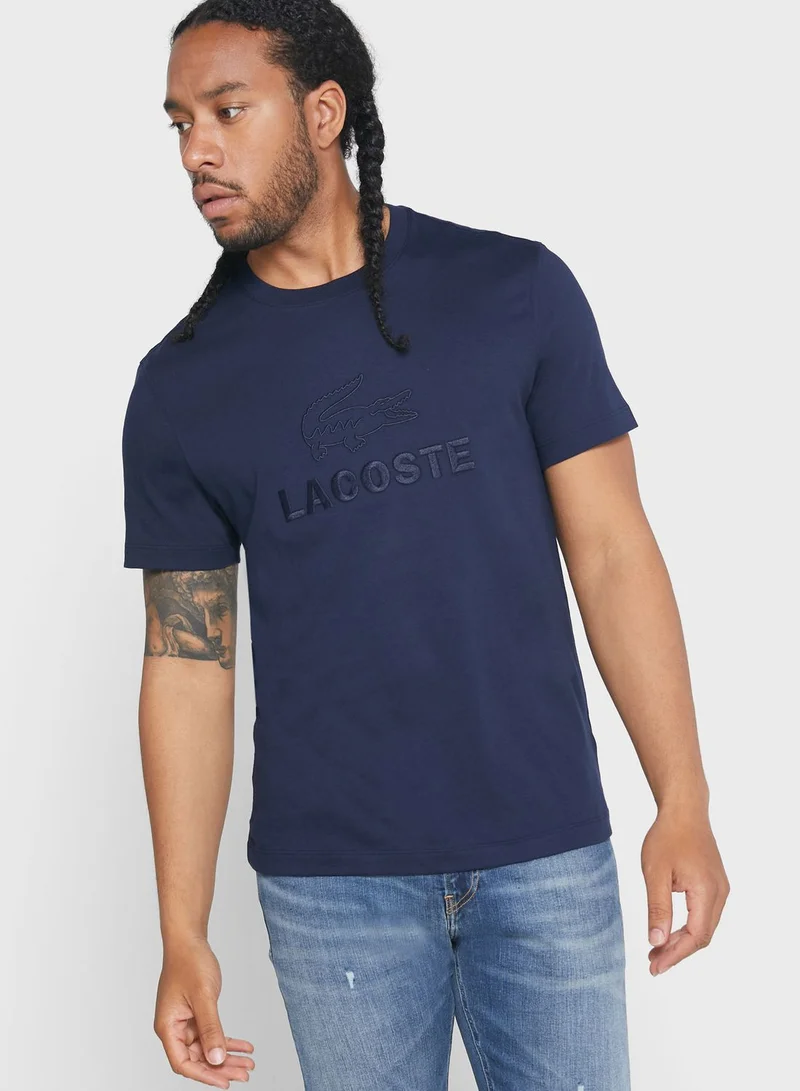 LACOSTE Embroidered Logo Crew Neck T-Shirt