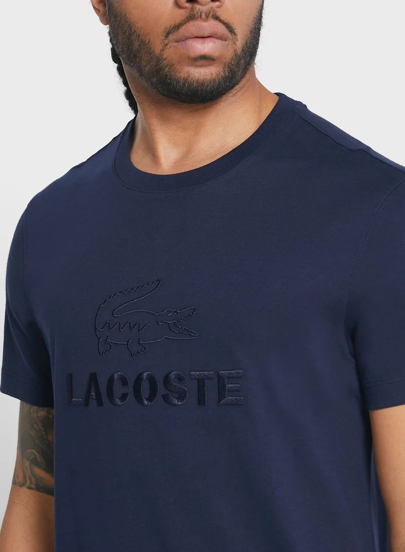 LACOSTE Embroidered Logo Crew Neck T-Shirt