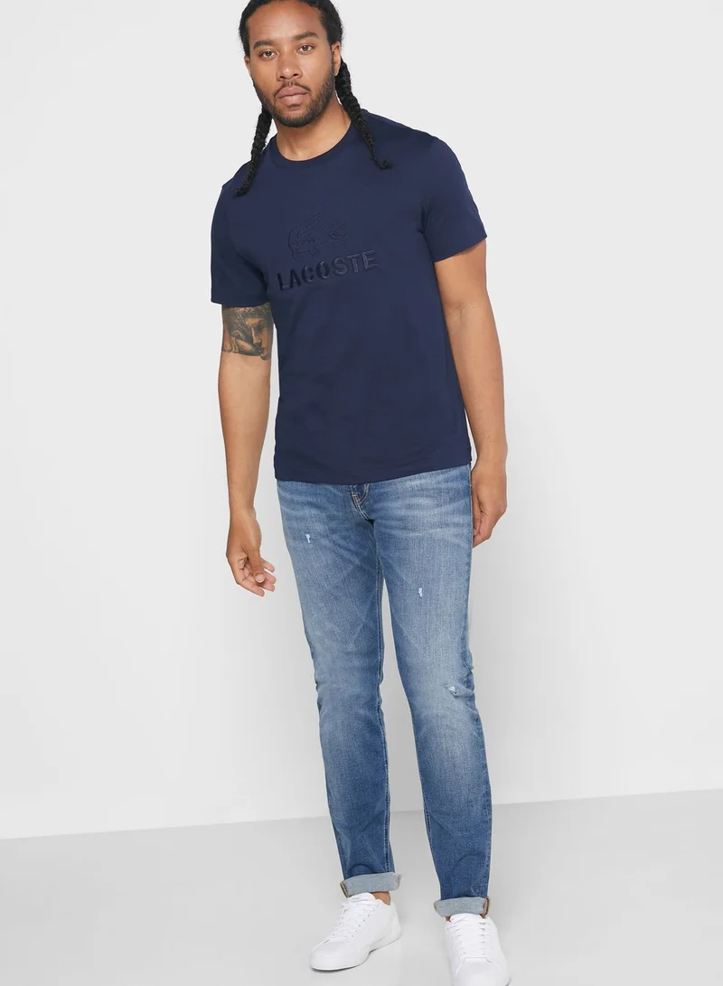 LACOSTE Embroidered Logo Crew Neck T-Shirt