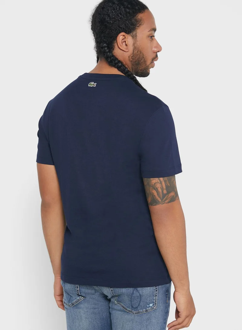 LACOSTE Embroidered Logo Crew Neck T-Shirt